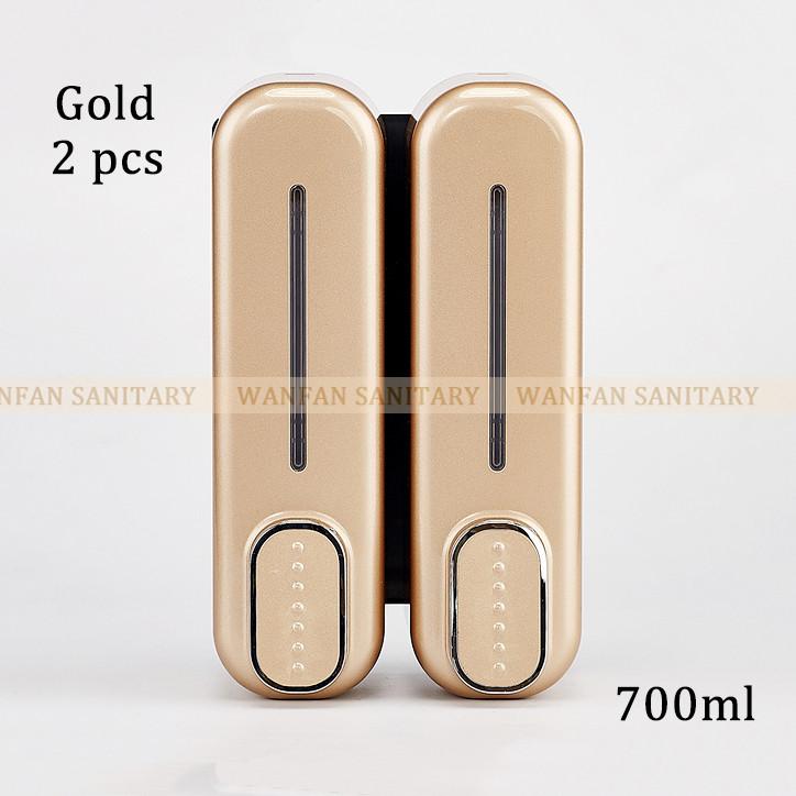 Золотые дозаторы мыла настенные АБС-пластик Жидкий шампунь Контейнер для душа 1050 мл Пластиковый держатель для мыла для ванной комнаты Туалетной комнаты 18036
