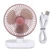 USB Desktop Fan Mini 4‑Speed Small Rechargeable Home Office Desk Mute Table Shaking FansRose Gold