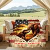 1PC Custom Name American Elephant Heart Flannel Blanket Versatile,all-season Throw Suitable for the Living Room,bedroom,camping,travel,and Gift