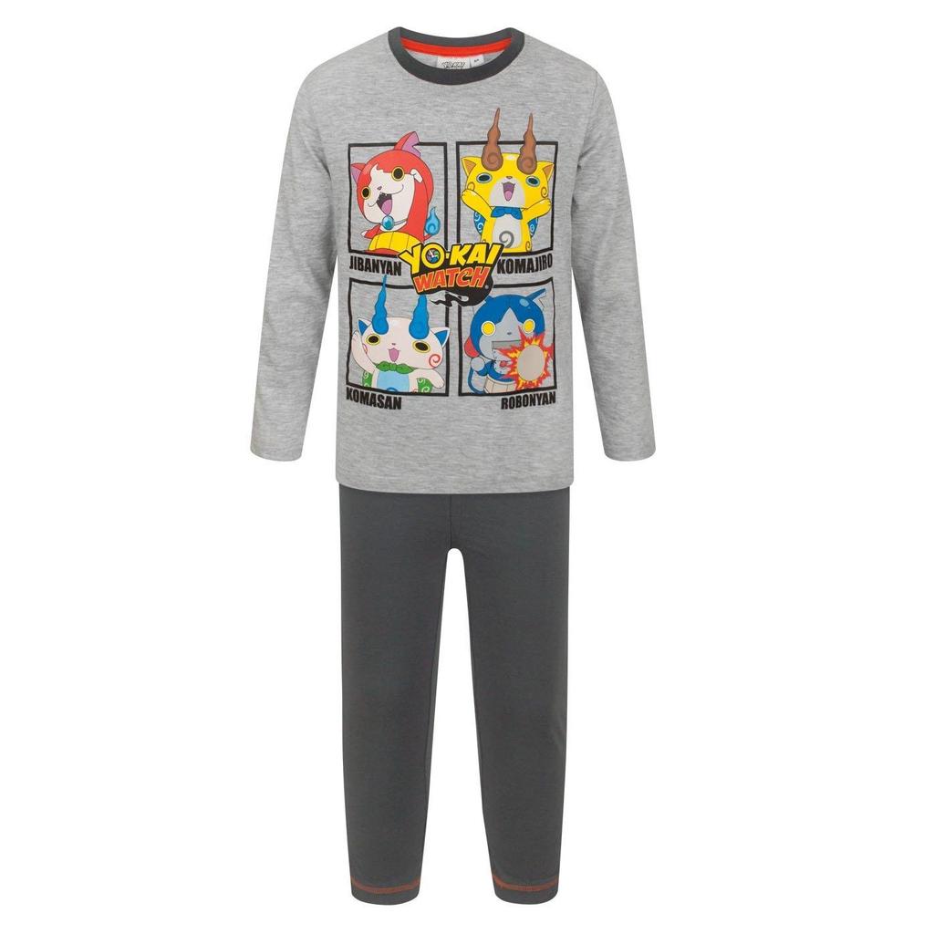 Yo-Kai Watch Childrens/Kids Character Panel Long Pajamas Set