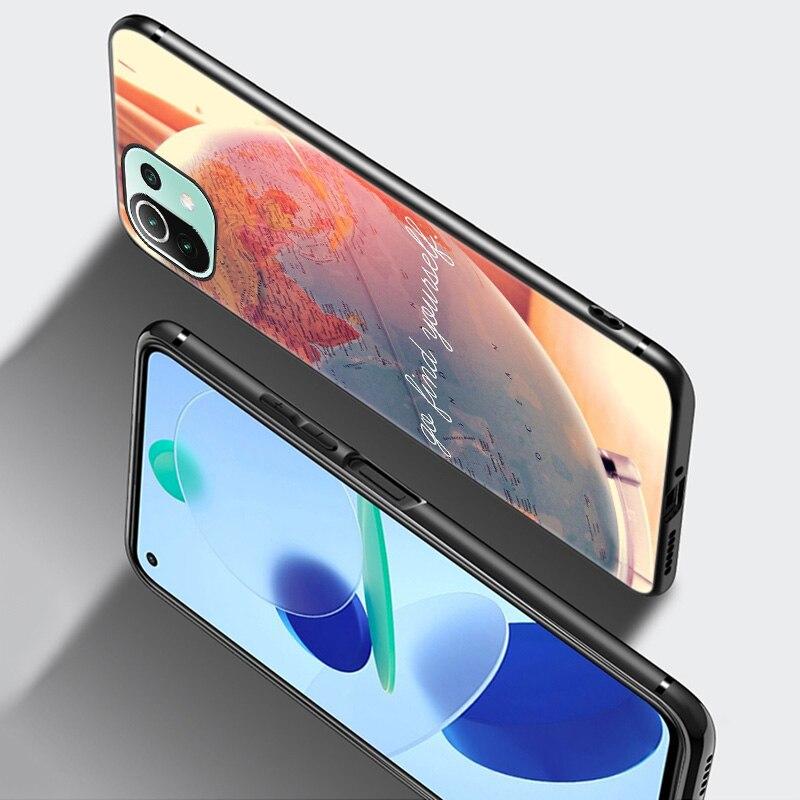 Забавный чехол для телефона с картой путешествий для Xiaomi Mi 11 Lite NE 11i 10T 11T Pro A2 A3 Lite POCO F3 M3 M4 C31 X3 Pro NFC GT черный мягкий чехол