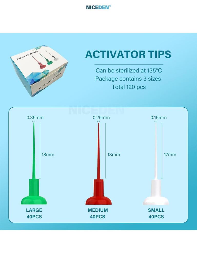 NICEDEN Wireless Endo Activator Root Canal Irrigation Device with 120 Replaceable Tips for Endodontic Cleaning and Activation