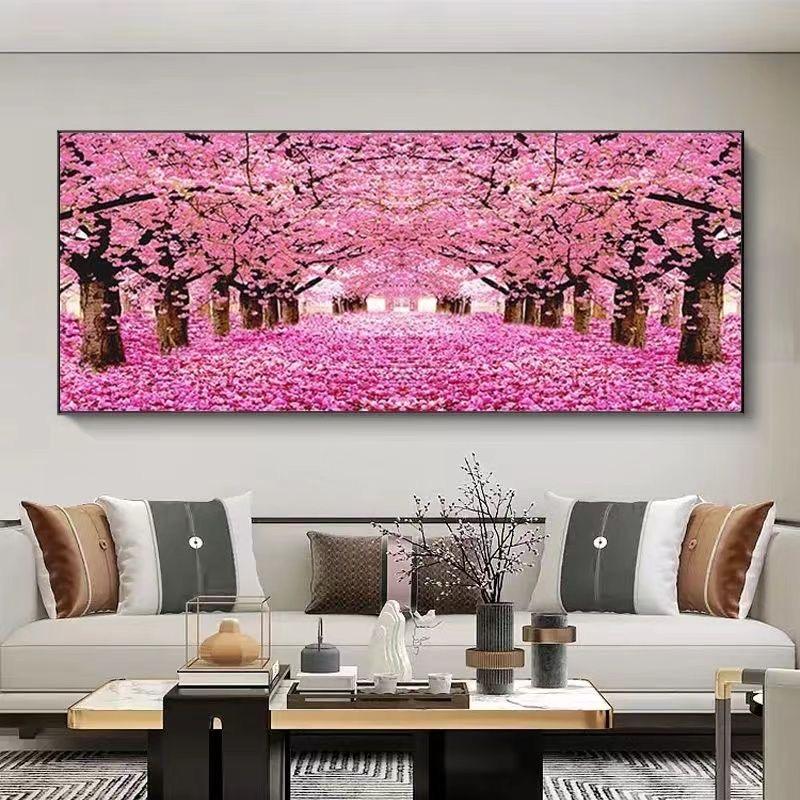 Diamond Painting Full Diamond 5D Living Room Bedroom Modern Romantic Scenery Cherry Blossom Mosaic Art Cross Stitch Dot Diamond Hand Diy