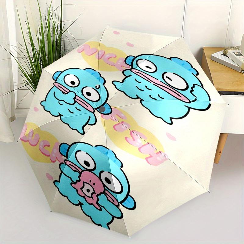 HangYodon Automatic Folding Umbrella-Simple 8-Rib Design, Bright Cartoon Pattern, Durable Iron Frame, Suitable For Travel, Outdoor, Beach-Cu