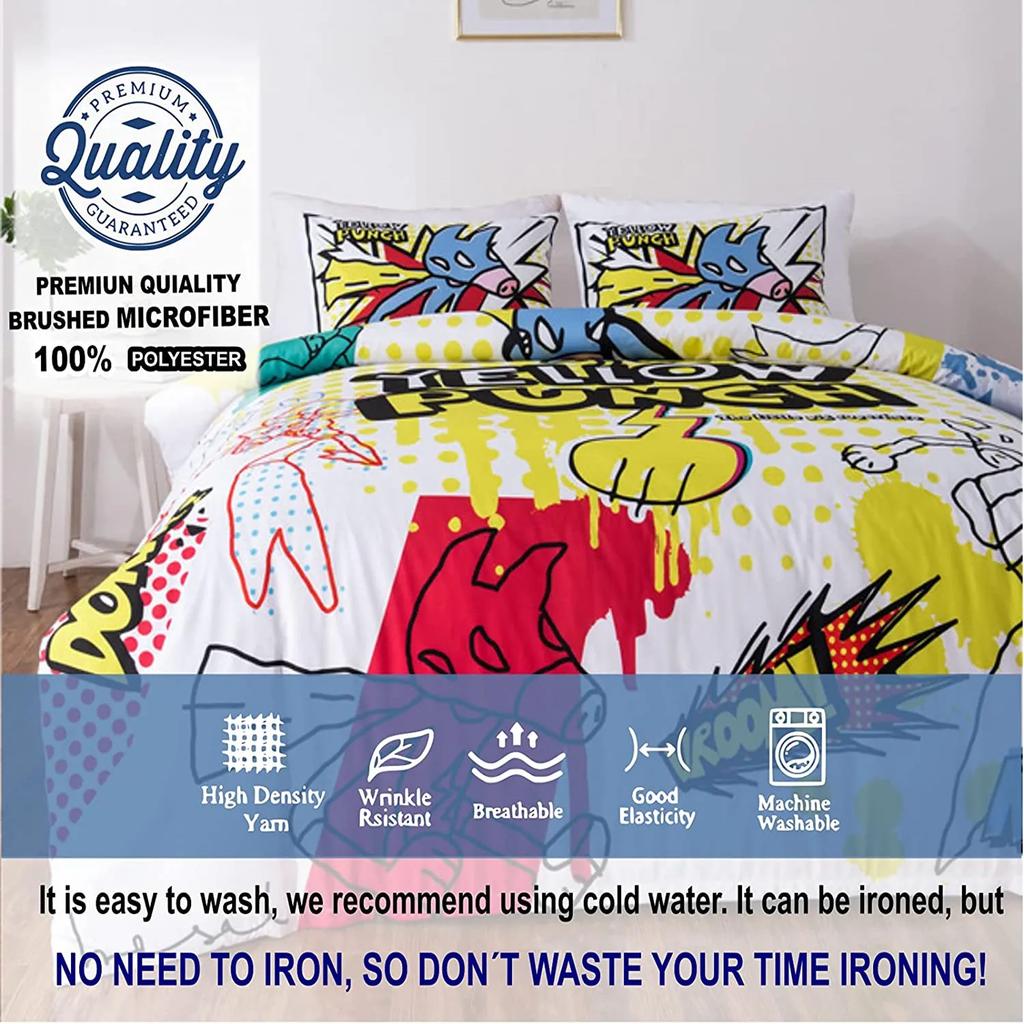 Пододеяльник Tye Dye, желтый, эстетичный, аниме, для мальчиков, комплект постельного белья на молнии, детский спальный гарнитур, мягкий, из полиэстера, чехол