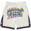 Li Ning X Billionaire Boys Club Collaboration Skateboard Series Letter Loose Mid Waist Straight Casual Shorts Men shorts Off-White AKSU947-3