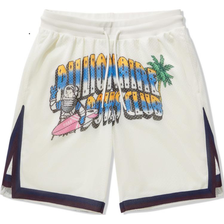 Li Ning X Billionaire Boys Club Collaboration Skateboard Series Letter Loose Mid Waist Straight Casual Shorts Men shorts Off-White AKSU947-3