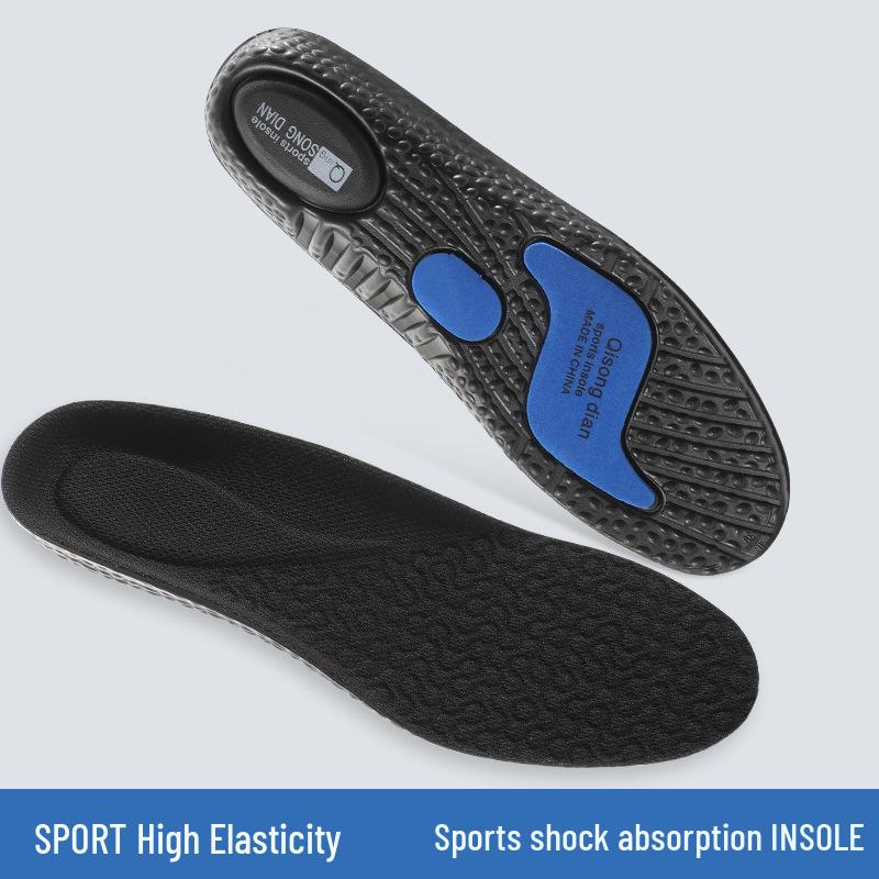 Sports Zoom Insole: High Elasticity, Shock Absorption, Sweat & Odor Control, Comfortable, Soft EVA Popcorn Height Boost.