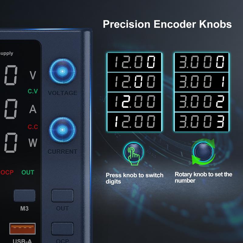 Laboratory power supply 32V 10A adjustable DC power supply with three sets of data storage With USB and Type-C fast charging