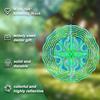 Vibrant Green and Blue Wind Chime for Outdoor Decor 25.4cm Metal Art Hanging Ornament with 360 Hook Perfect Gift for Garden and Balcony