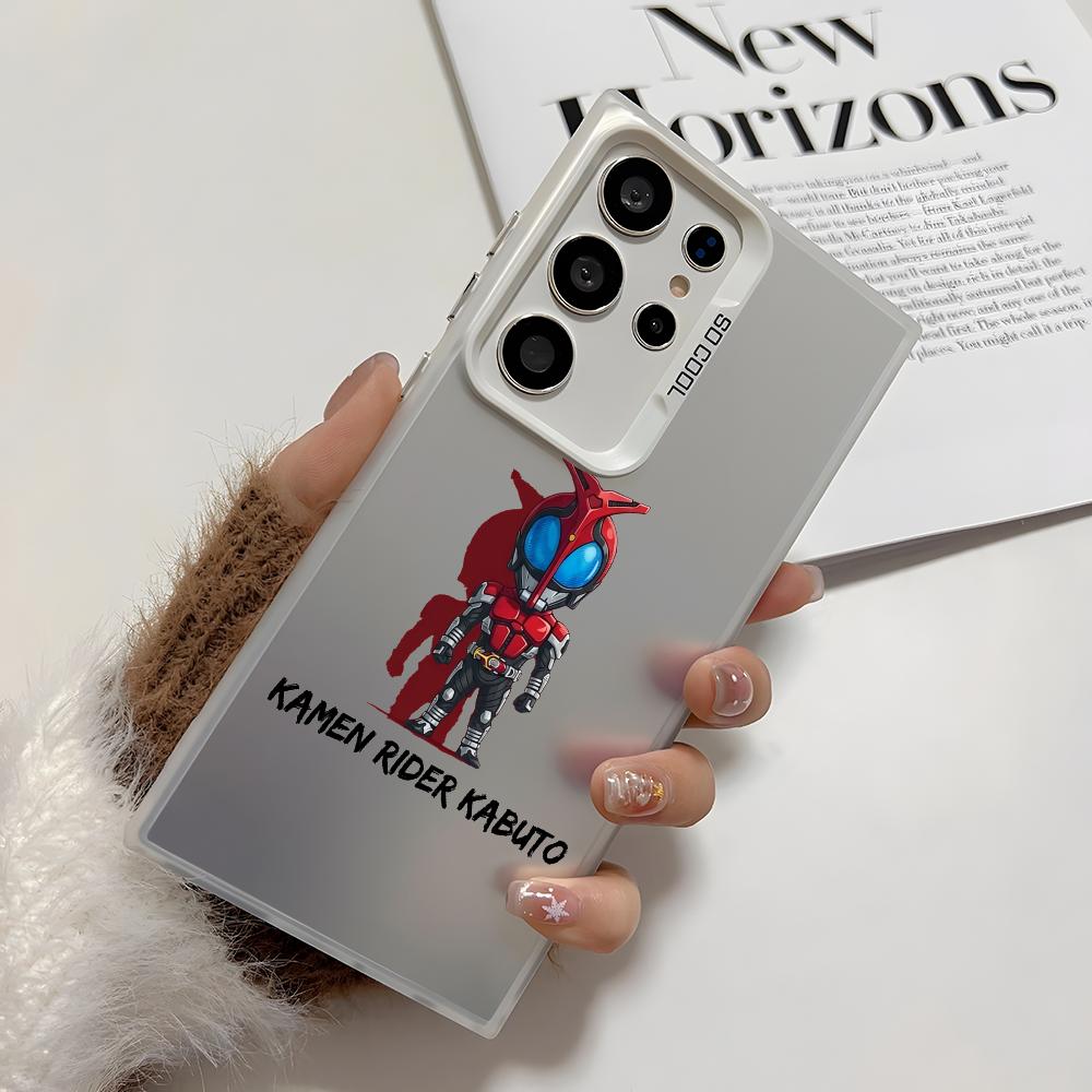 Классический чехол для телефона K-Kamen Rider для Samsung Galaxy S25 Edge S24 S23 S22 S21 S20 Ultra Funda Силиконовый Серебристый Чехол