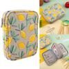 Crochet Hook Case Yellow Lemon Storage Bag Knitting Needle Carrying Bag Storage Case Double Organiser Bag for Crocheting