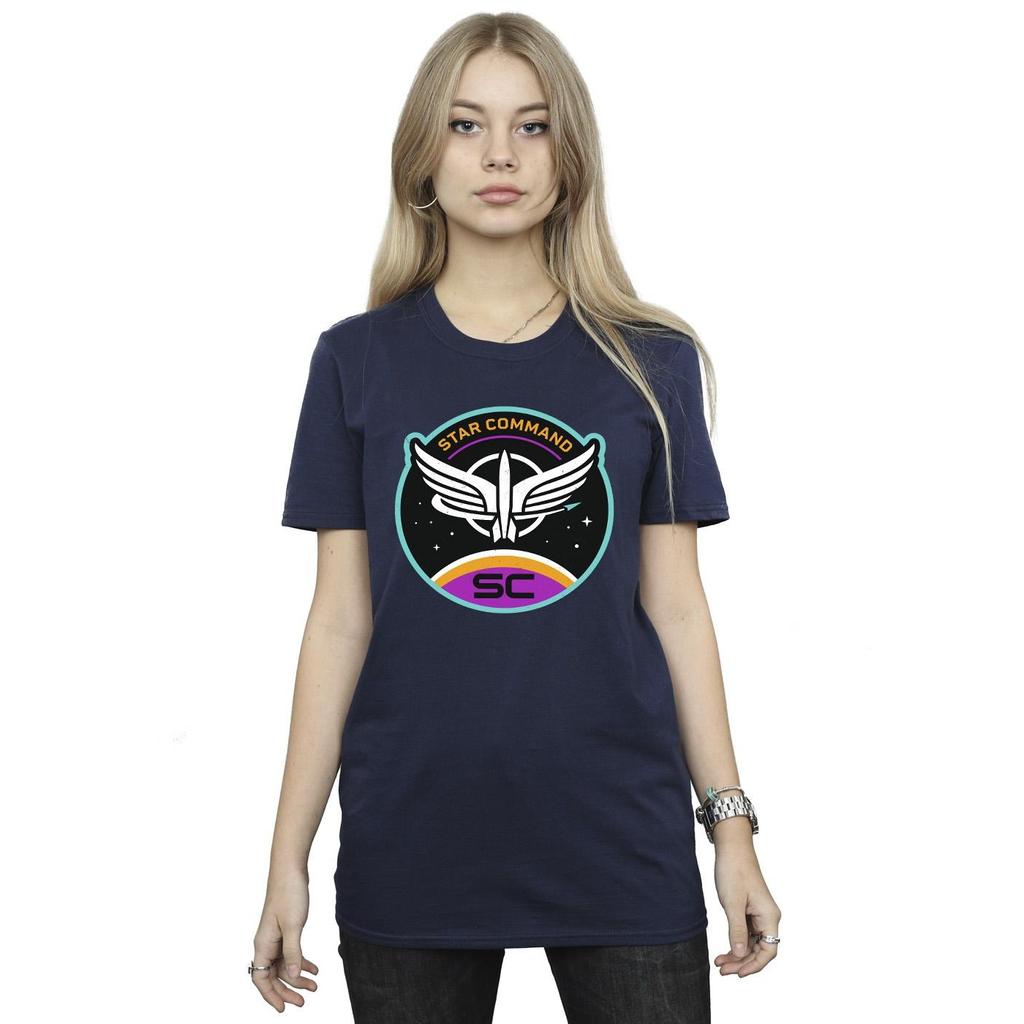 Disney Womens/Ladies Lightyear Star Command Circle Cotton Boyfriend T-Shirt