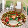 Cute Christmas Day Gift Bell Santa Claus Snowman Christmas Tree round rug Home Soft Decorative Anti slip Chair Mat Carpet Outdoor Floor Mat Carpet 95