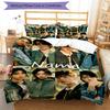 3pcs Custom Name Stray Kids Bedding Set Duvet Cover Closure Includes 1 Duvet Cover & 2 Pillowcases, Soft and Comfortable for All Seasons.