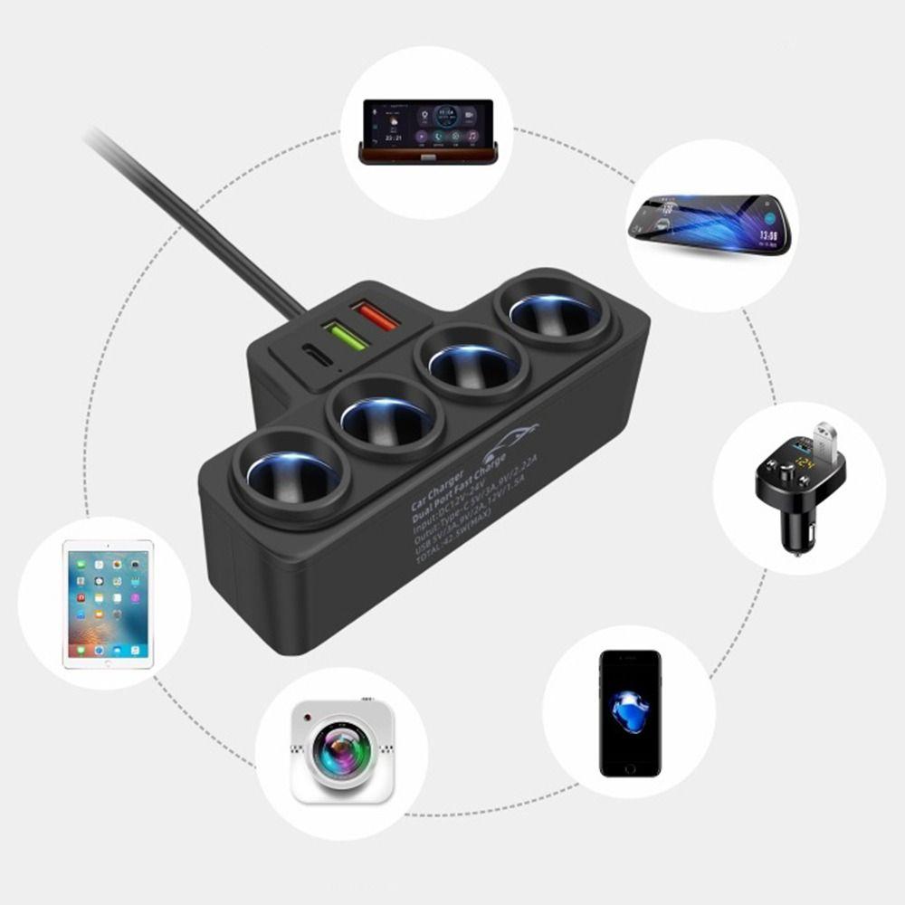 120W 4 Way Cigarette Lighter 12V/24V Socket Splitte High Quality Car Cigarette Lighter Adapter Car