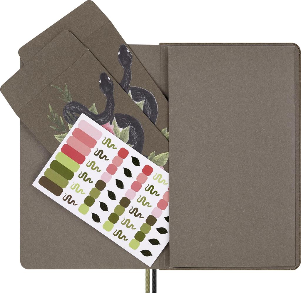 Набор Moleskine Год Змеи Розовый блокнот + Шариковая ручка Kaweco, Твердая обложка, Большой, Разлинованный горизонтально, LECNYSNKTHMBOX