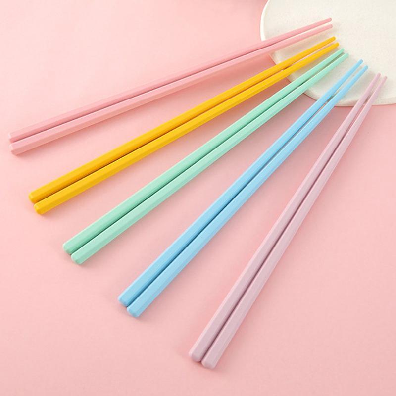 Палочки для еды Macaron Hexagon Alloy, нескользящие палочки для еды, минималистичные разноцветные палочки для еды для обеденного стола, кухонные гаджеты