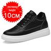Men's Breathable Skate Sneakers - 10cm Invisible Lift, Thick Sole, White Casual Shoes