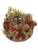 Candlestick with natural decorative elements and glass container, 24 cm
