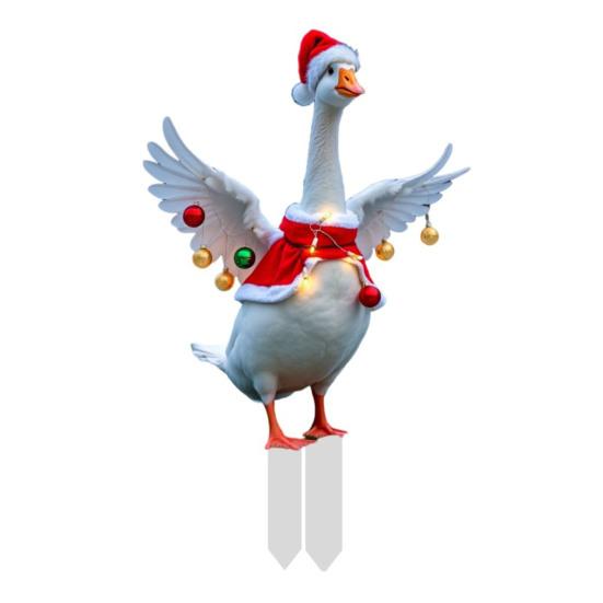 Рождественская утка садовый колышек плоский акриловый двор художественный знак украшения водонепроницаемый уличный рождественский колышек для