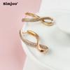 SIMJOO Geometric Square Earrings Zircon Rose Gold Color French Earrings Premium Jewelry