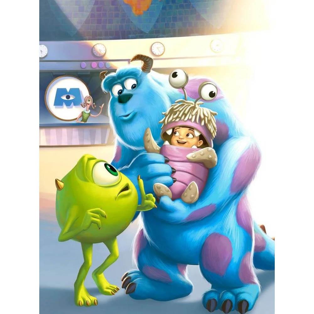2026 New Disney Monsters Inc Diamond Embroidery Cartoon Round Diamond Painting New Mosaic Puzzle Rhinestones Home Wall Decor