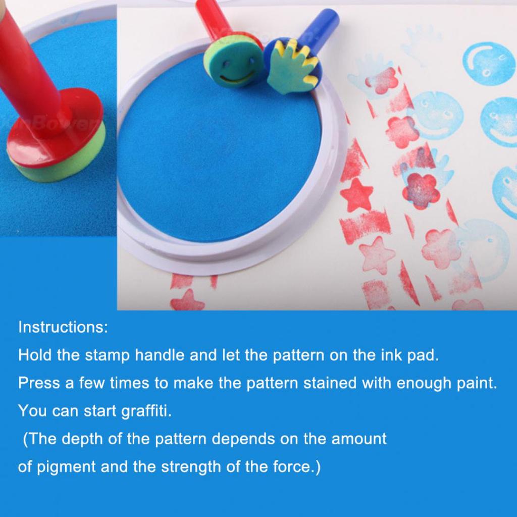 6шт/набор губки кисти для рисования цветов штамп DIY детский рисунок инструмент для рисования