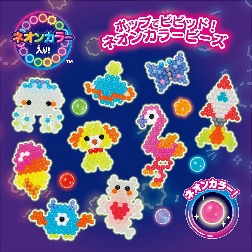 Aquabeads Neon Color Bead Set AQ-369 6 Years and Up ST Mark Certified Making Toy