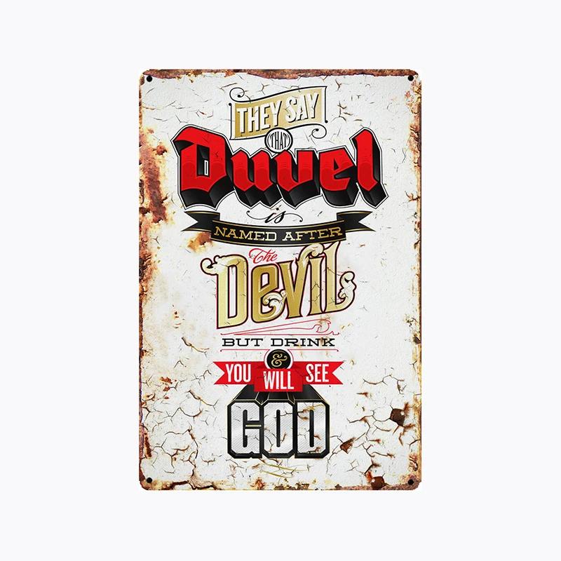 [ Mike86 ] Duvel Бельгия ПИВО Металлическая жестяная табличка Настенная табличка Ретро Винный постер Живопись Паб Декорация LTA-2032 20*30 СМ