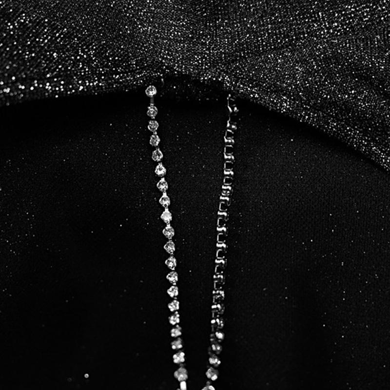 Женщины, Весна Осень, Сексуальность, Открытая Спинка, Цепочка, Блеск, Вечеринка, Элегантный, Наряды, Длинный Рукав, Мини-Платье