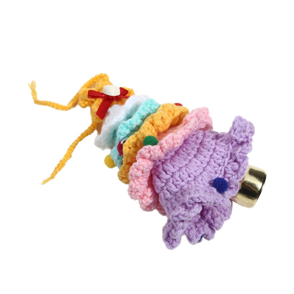 Yarn Crochet Christmas Tree Bell Pendant for Christmas New Year Carnival Party Homeschool Bar KTV Car Decoration Gifts