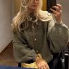 VAYLA Повседневный кардиган на одной пуговице Женский Свободный с длинным рукавом с круглым вырезом Свитера оверсайз Офисный Женский Универсальный Топ