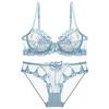 Summer Cherry Embroidery Bra Large Size Transparent Mesh Temptation Underwear Ultra-thin Sexy Ladies Bra Set