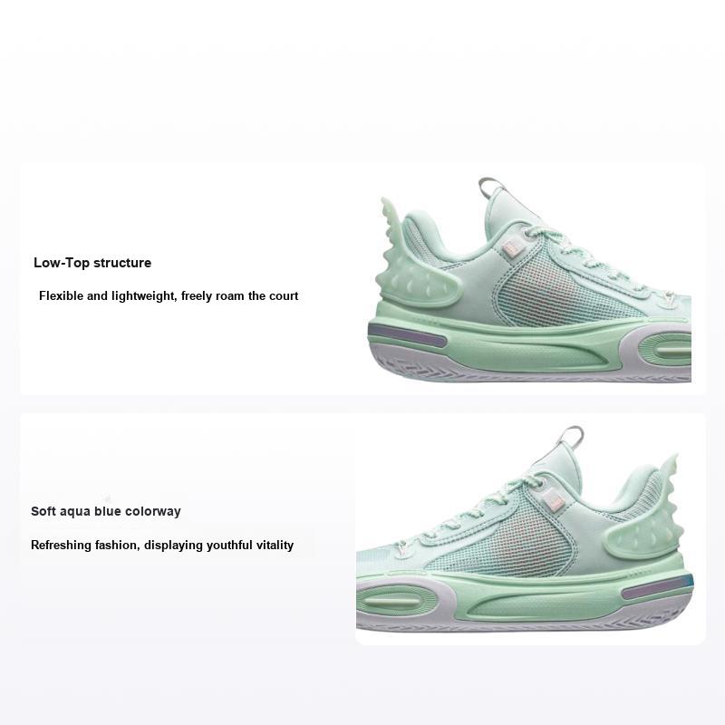 Баскетбольные кроссовки Li Ning All City 11 Youth Version с нескользящей износостойкой дышащей подошвой, детские кроссовки Soft-Water-Blue ABPT005-4