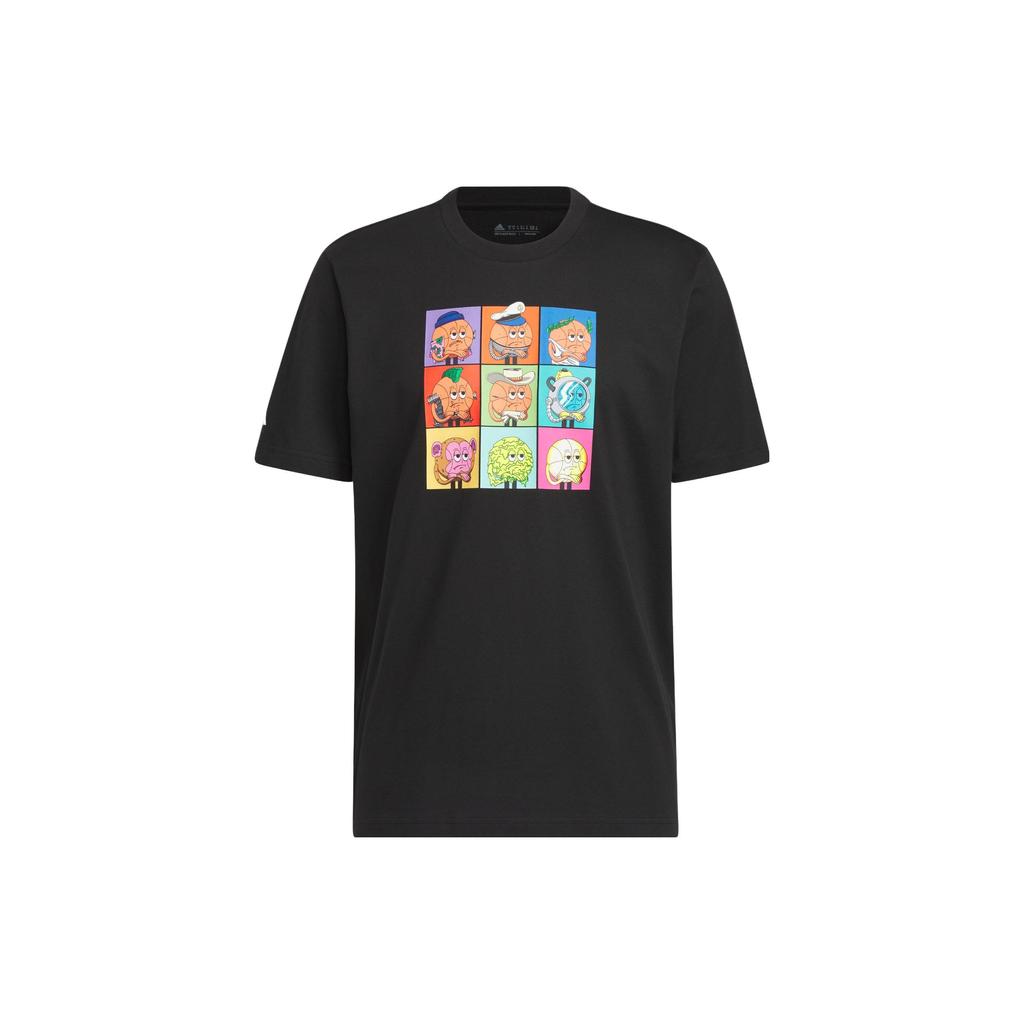 Adidas Спортивная футболка с принтом Metaverse Little Stripe, мужские топы, черные IM4631