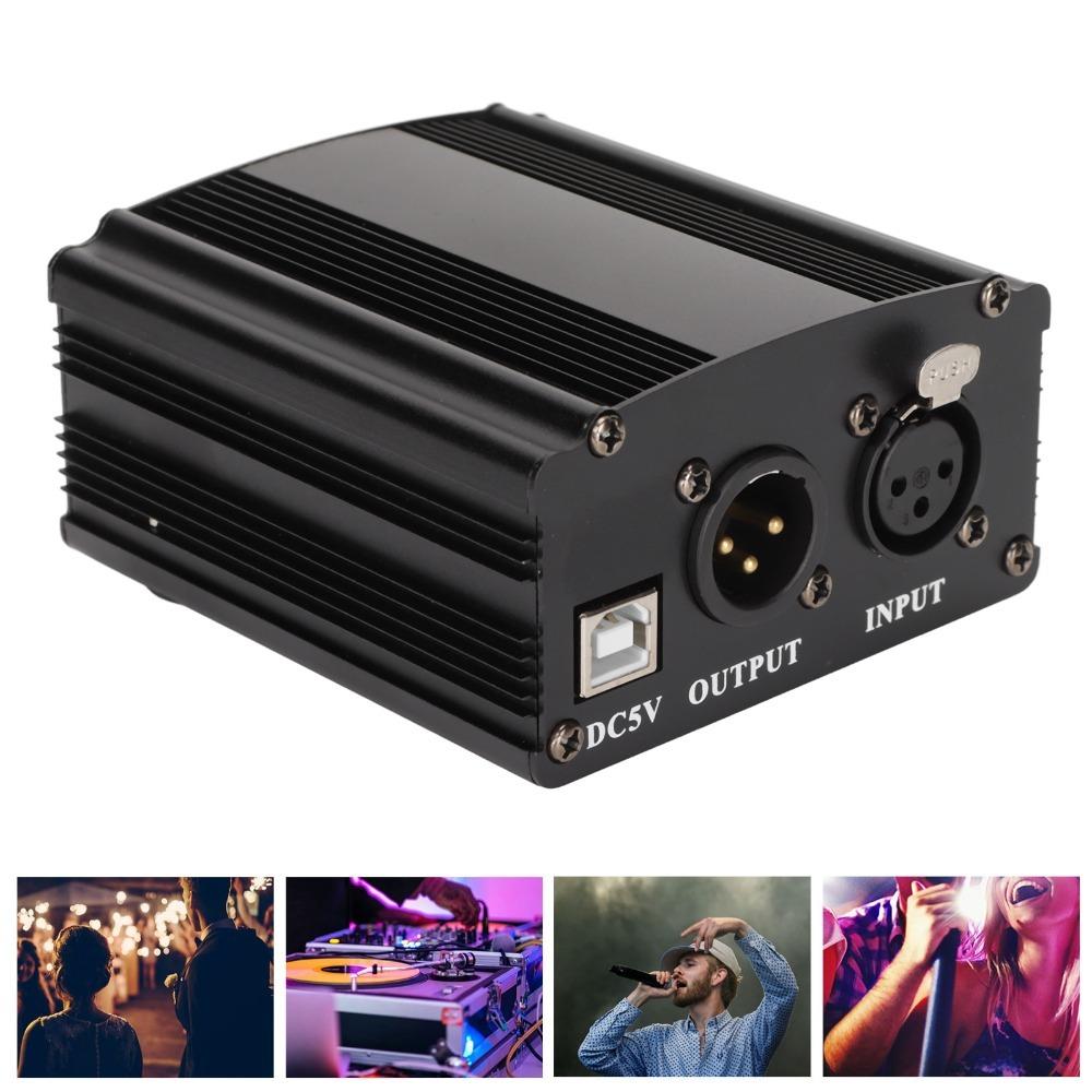 with XLR 3 Pin Cable and USB Cable Condenser Mic Power Supply USB Power Supply  Computer Recording