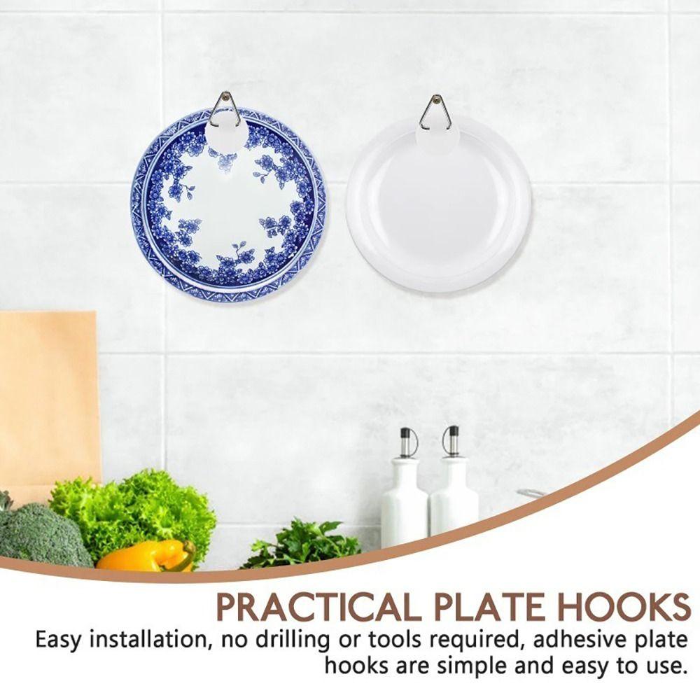 10 шт. самоклеящаяся вешалка для тарелок, вертикальные крючки для хранения тарелок для художественных фоторамок, подвесные