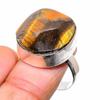 Тигровый глаз Ручная работа Серебро 925 пробы Подарок Ювелирное изделие Кольцо Размер 7.5 U8U41