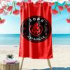 Red Fire Logo Circle Design Beach Towel Quick-drying for Travel Outdoor Sports Jogging Beach and Swimming
