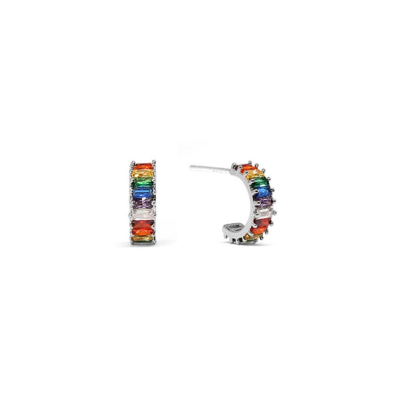 Серьги-гвоздики Shertz Rainbow Combo с кубическим цирконием (14k)
