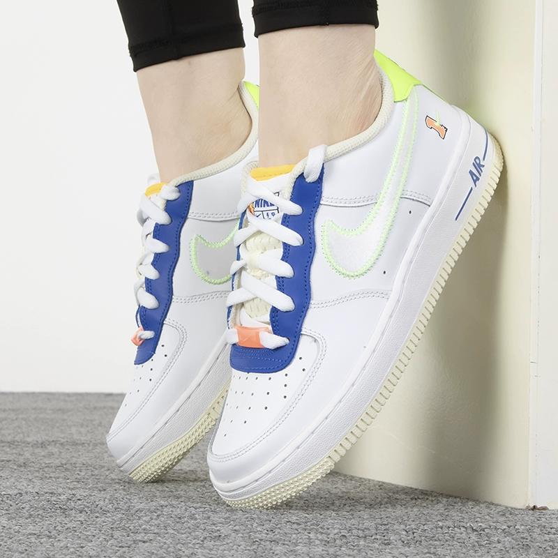 Nike Air Force 1 LV8 GS Player One — детские кроссовки Ghost Green White Laser-Orange Spring-Grey-Heather FB1393-111