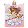 Плед Cardcaptor Sakura с бархатным принтом   Многофункциональный теплый плед для кровати, дивана, покрывала