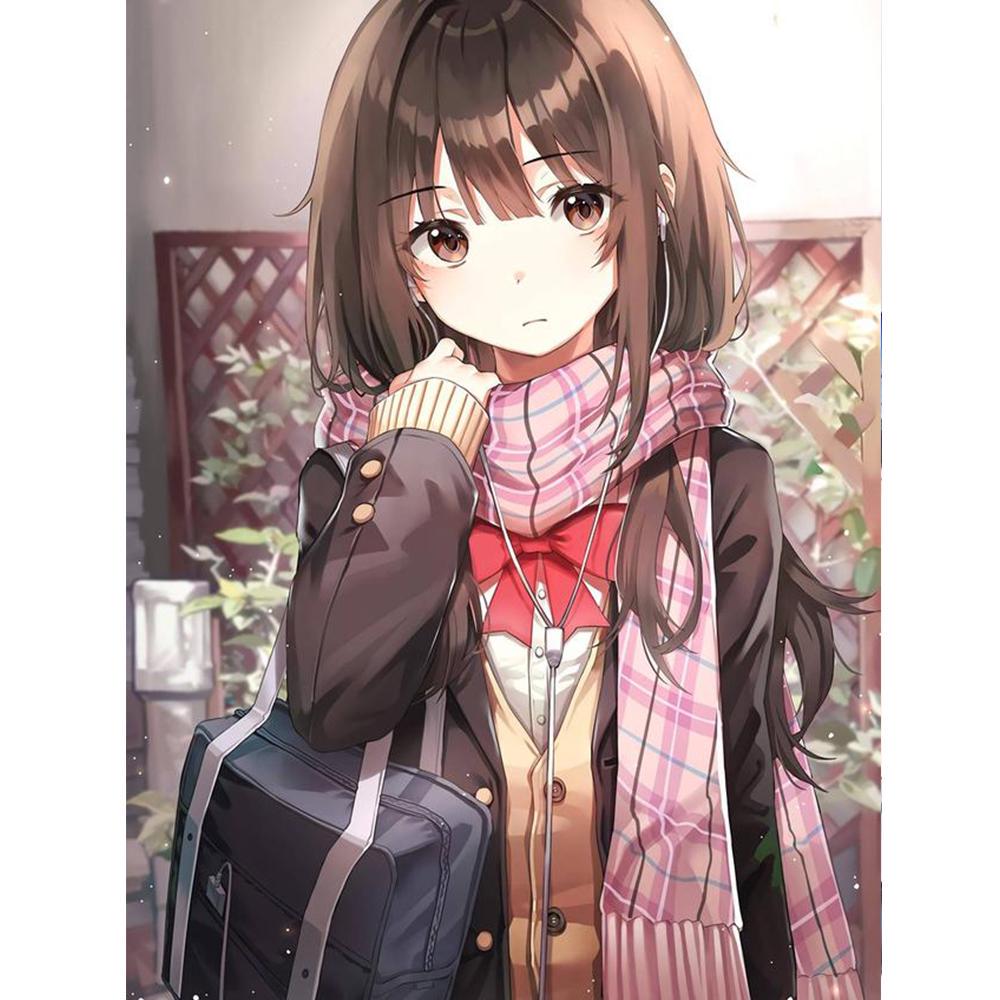 Полный круглый 5D DIY алмазная живопись аниме кошка девушка 3d узор для вышивки Фэнтези эльф принцесса вышивка крестиком мозаичная наклейка