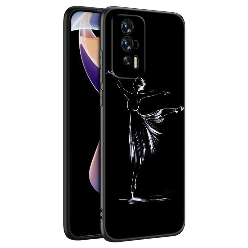 Черный силиконовый чехол для телефона с балериной для Xiaomi Redmi 7A 8A 9A 10A 11A 9C 10C 12C 13C 11 Prime A1 A2 Plus 12 4G Note 9T 12R