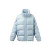 Li Ning Sports Fashion Series однотонная теплая короткая куртка-пуховик с воротником-стойкой женская куртка синего цвета AYMR506-3