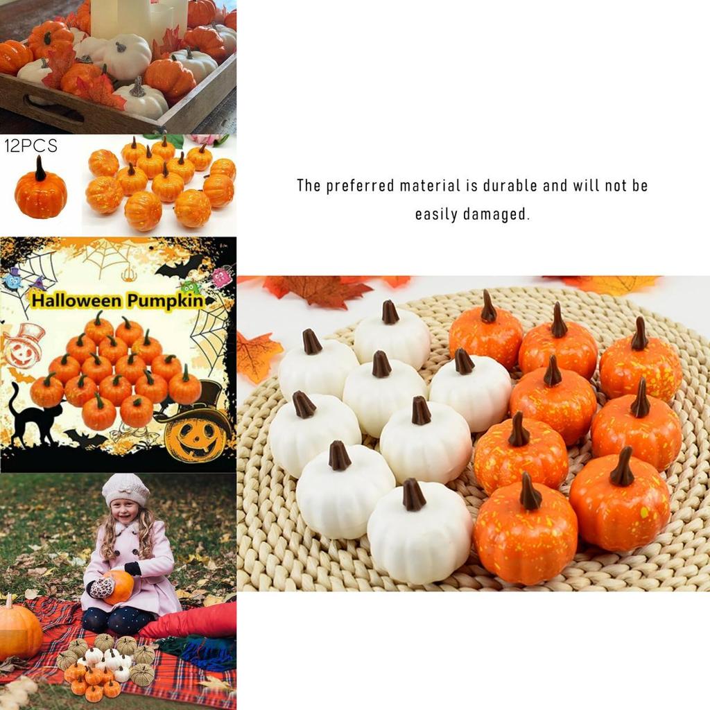 Delightful 12pcs Artificial Mini Foam Pumpkin Simulation Props For Cozy Fall Home Decorations