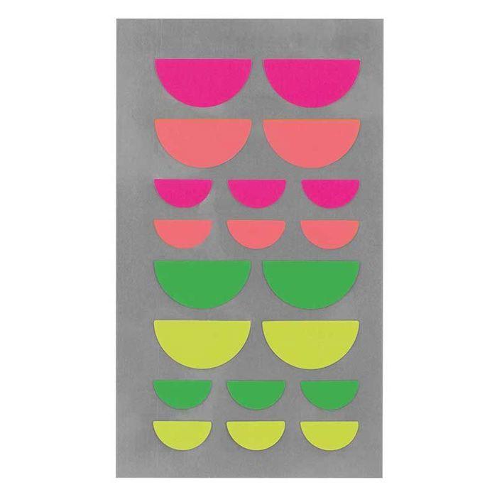 80 autocollants bouche fluo