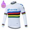 Movistar Racing Thermal Fleece Cycling Jersey Set Bicycle Bib Shorts Bike Clothing Ropa Maillot Ciclismo Hombre Bicicleta Kit