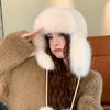Зимняя шапка из искусственного норкового пуха, женская, милая шапка-ушанка с помпоном, зимняя, теплая, утолщенная, с защитой ушей, новая